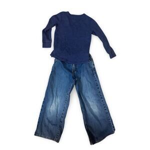 Old Navy Boys 4T Outfit Blue Long Sleeve Shirt +Jeans